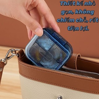 Hộp chia thuốc mini nhỏ gọn, tiện mang theo, chống nước và có các ngăn đựng riêng Hộp đựng thuốc mini gia đình chia ngày