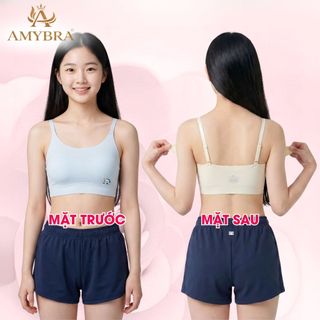 Combo 2 áo lót lá [ ĐỆM LIỀN ] áo lót nữ sinh thoáng mát thoải mái cả ngày Size 20-57kg AMYBRA B898