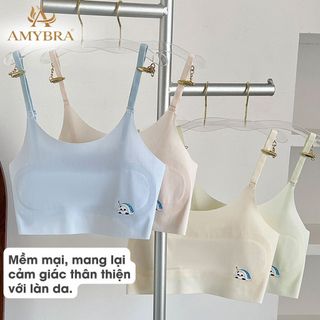 Combo 2 áo lót lá [ ĐỆM LIỀN ] áo lót nữ sinh thoáng mát thoải mái cả ngày Size 20-57kg AMYBRA B898