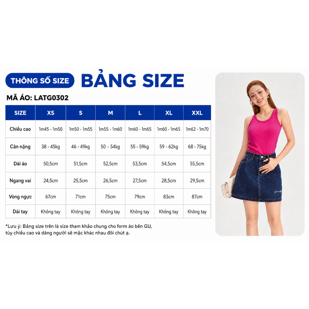 Áo Ba Lỗ Nữ GUMAC Form Slimfit Kèm Mút Chất Thun Gân Co Giãn Thoải Mái LATG0302