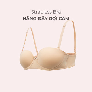 Áo ngực cup ngang Strapless Bra hỗ trợ nâng đẩy tạo khuân tròn đầy ONOFF Basic -16UF25A452