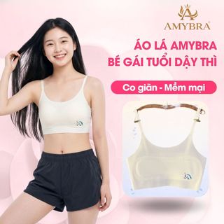 Áo Lót Đệm Liền Cho Bé Gái (20-50kg) Chất Su Lạnh Siêu Mát, Áo Lá Học Sinh Tuổi Dậy Thì AMYBRA B898