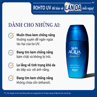 SKIN AQUA Hyaluronic Serum UV SPF50+ PA++++ Sunscreen (Alcohol-Free, Formulated with 3 Types of Hyaluronic Acid for Long-Lasting Moisture, Refreshing Gel)/ Direct from JAPAN