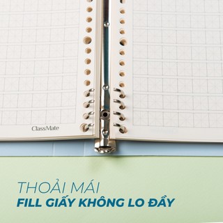 Sổ Còng A5 B5 Classmate Thay Giấy Refill 100GSM, Đa Dạng Dòng Kẻ, Binder 200Trang Kim Loại Chắc Chắn