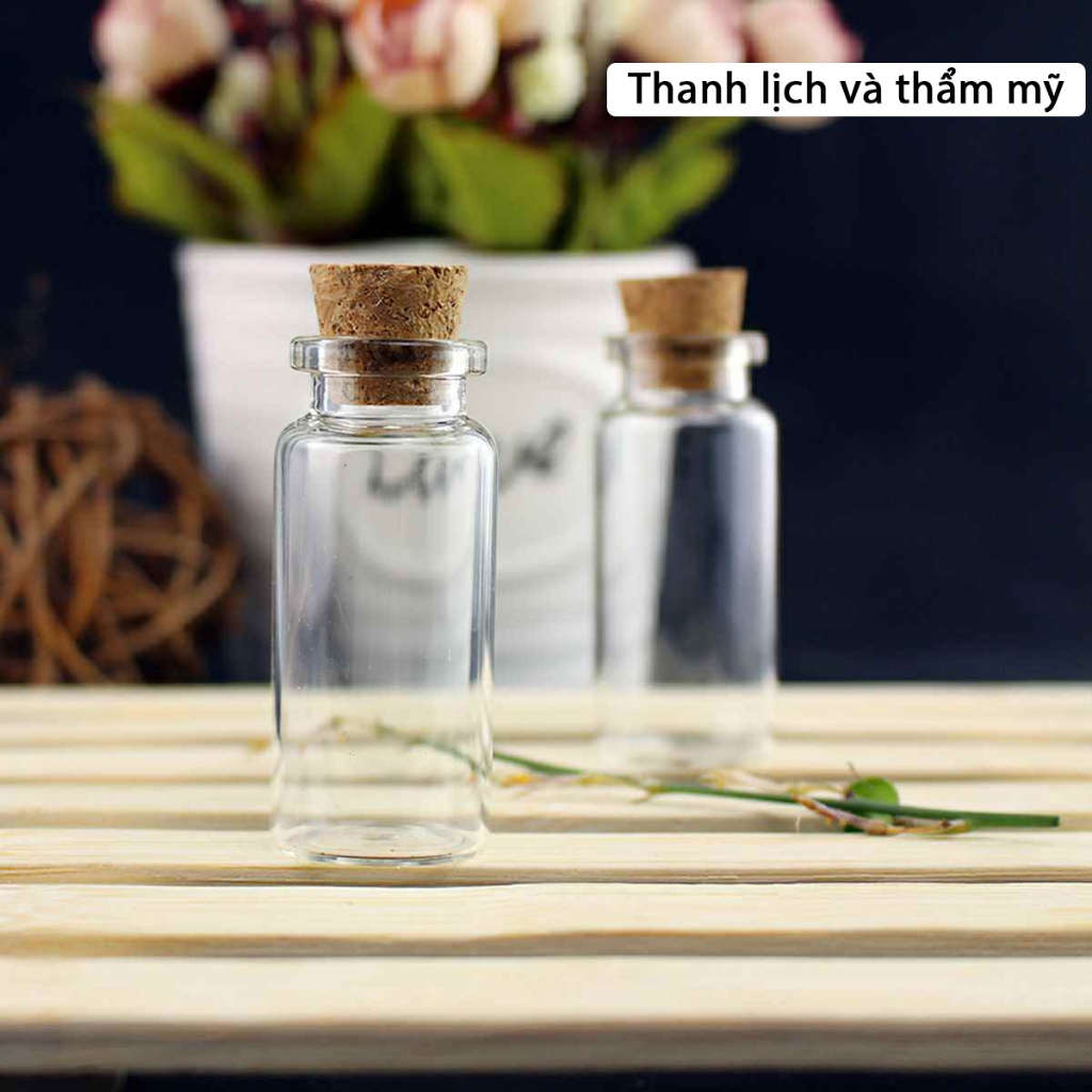 MB89 Lọ thủy tinh nhỏ nút bần - Chai thủy tinh nhỏ nắp gỗ mini  5ml-50ml MALAN