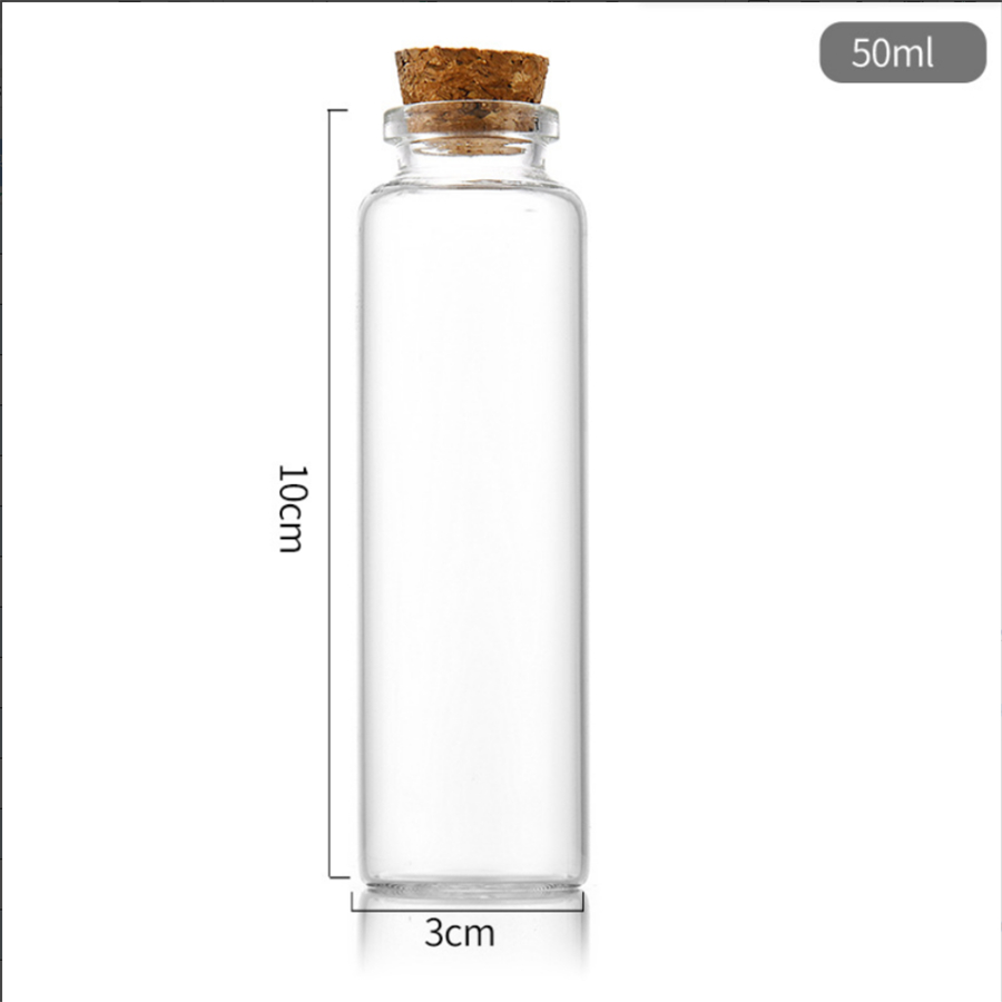 MB89 Lọ thủy tinh nhỏ nút bần - Chai thủy tinh nhỏ nắp gỗ mini  5ml-50ml MALAN