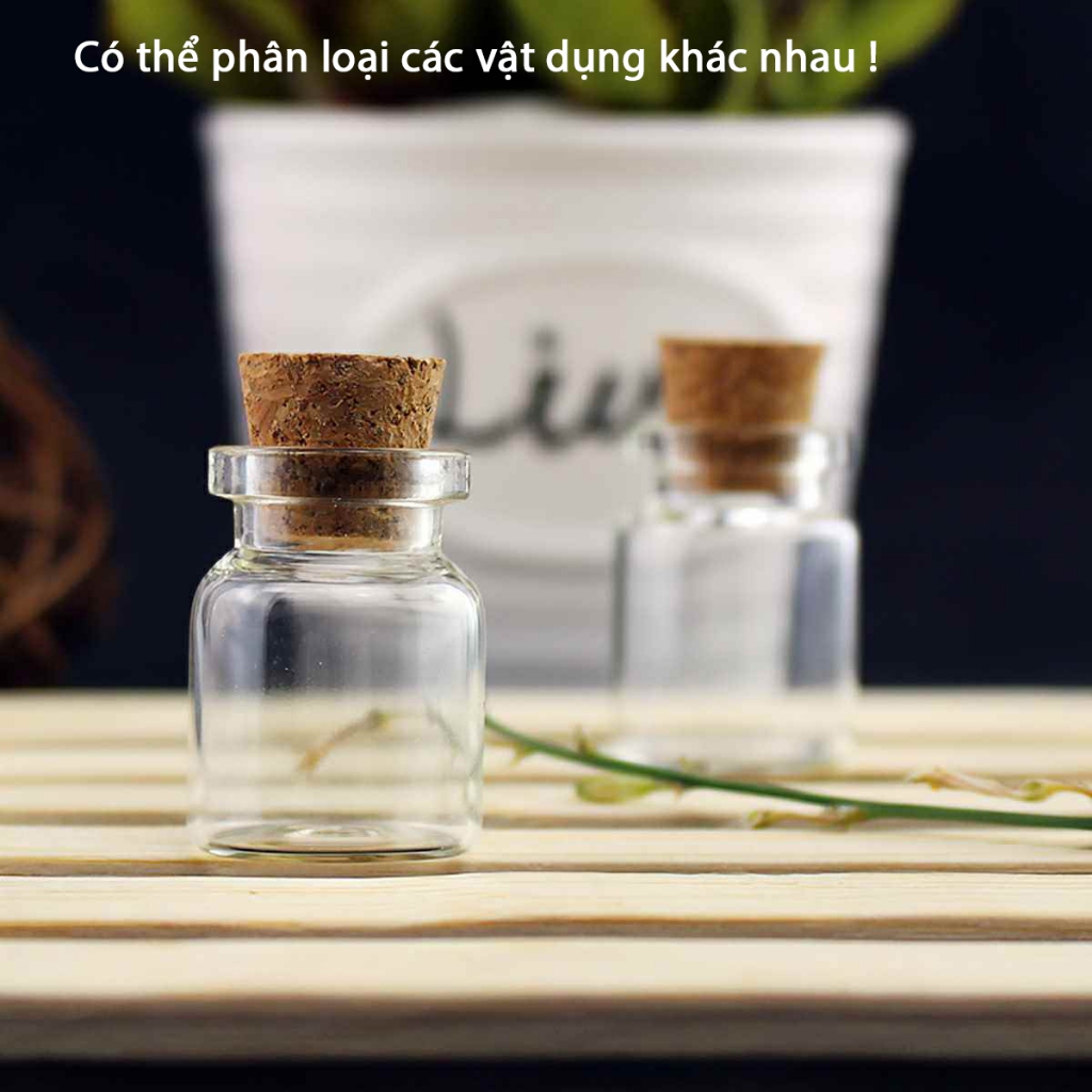 MB89 Lọ thủy tinh nhỏ nút bần - Chai thủy tinh nhỏ nắp gỗ mini  5ml-50ml MALAN