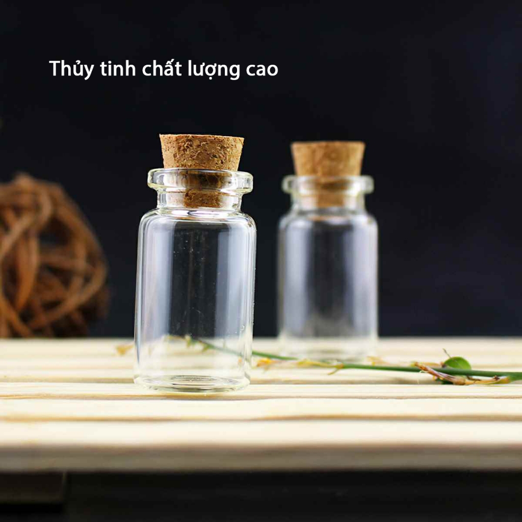 MB89 Lọ thủy tinh nhỏ nút bần - Chai thủy tinh nhỏ nắp gỗ mini  5ml-50ml MALAN