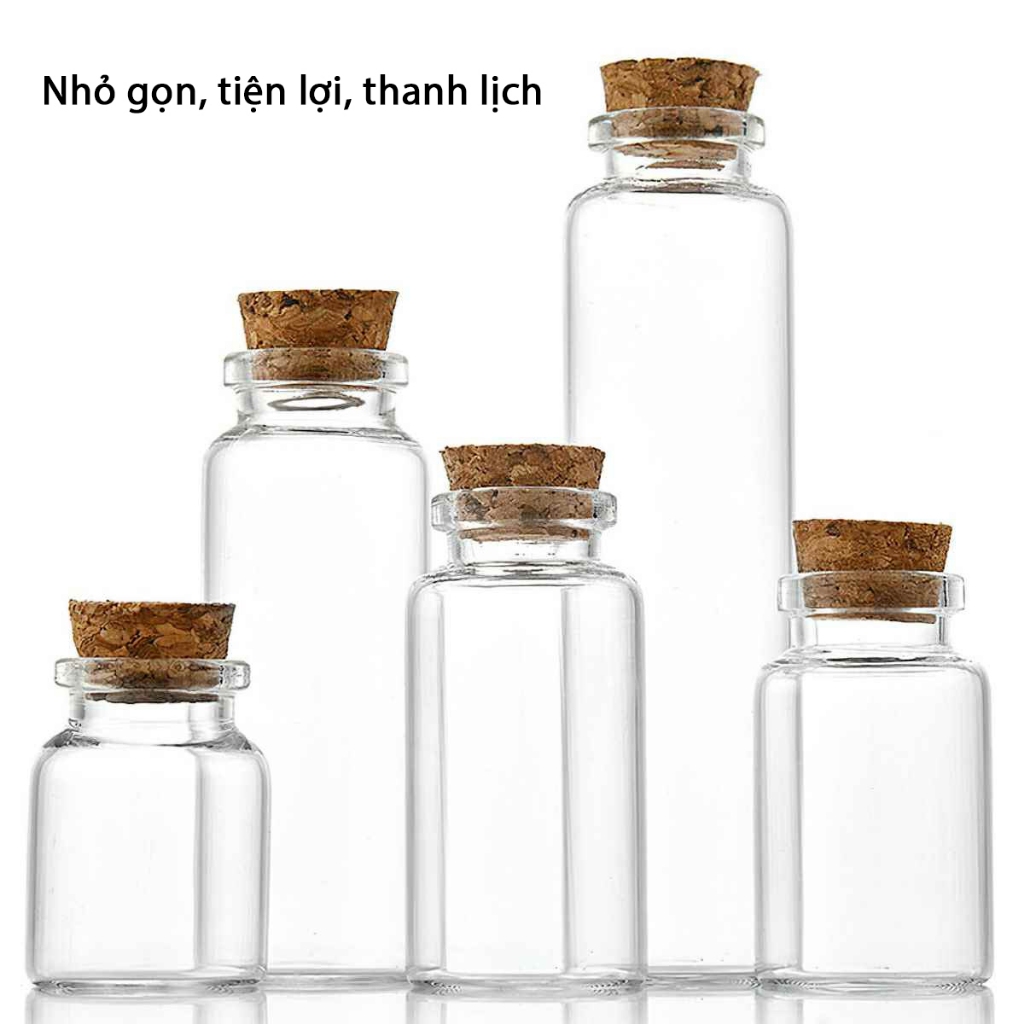 MB89 Lọ thủy tinh nhỏ nút bần - Chai thủy tinh nhỏ nắp gỗ mini  5ml-50ml MALAN