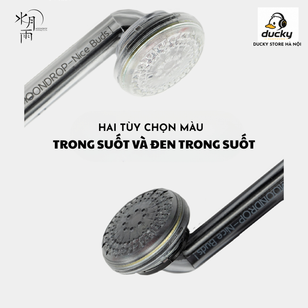 Tai Nghe Có Dây MOONDROP NICE BUDS Có Mic, Chân Cắm 3.5mm, Gaming, Thiết Kế Earbud, Chính Hãng