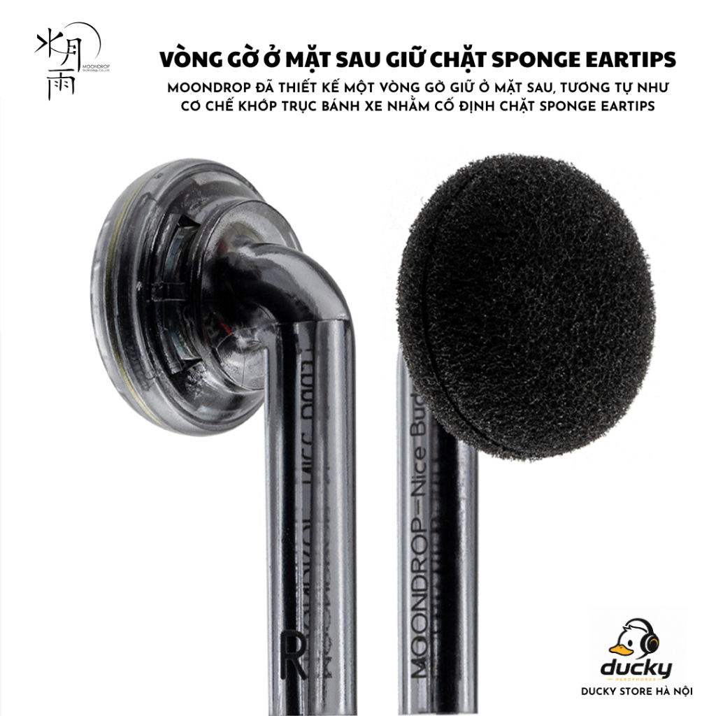 Tai Nghe Có Dây MOONDROP NICE BUDS Có Mic, Chân Cắm 3.5mm, Gaming, Thiết Kế Earbud, Chính Hãng