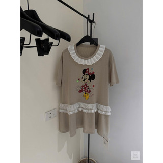 Váy Ren Bèo Cổ Xếp Ly Mickey QC