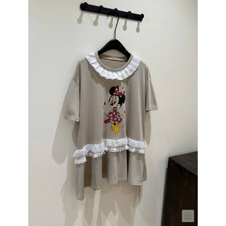 Váy Ren Bèo Cổ Xếp Ly Mickey QC