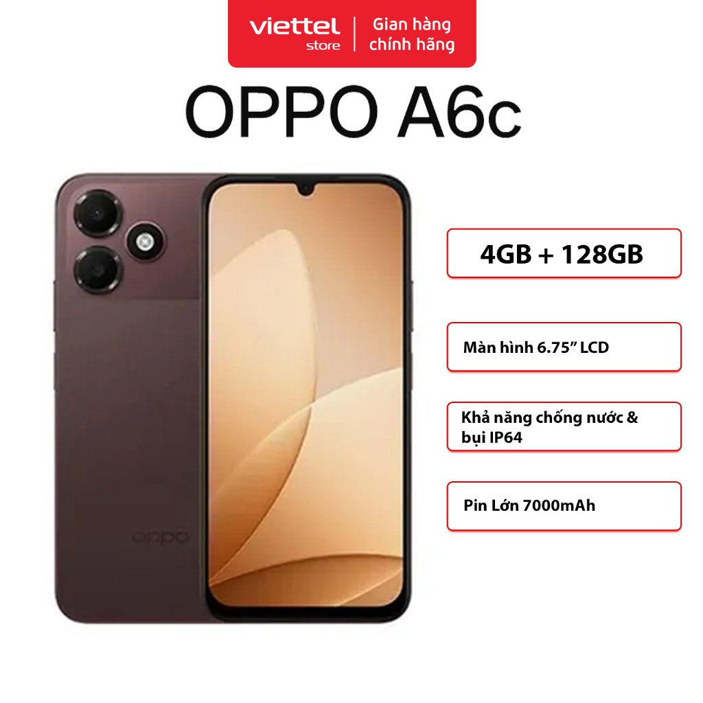 Điện thoại OPPO A6c 4GB + 128GB Chính hãng | Màn hình 6.75" 120Hz | Pin Siêu Lớn 7000 mAh | BigBuy360 - bigbuy360.vn
