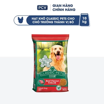 [Bao xá 10kg] Thức ăn cho chó Classic Pets, hạt cho chó trưởng thành vị bò (dành cho giống chó lớn)