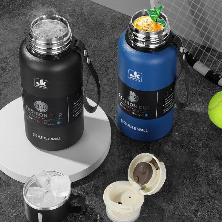 Bình giữ nhiệt Inox 304 dung tích 1000ml thiết kế thông minh cốc làm ly uống nước -phiên bảnJK-CUP