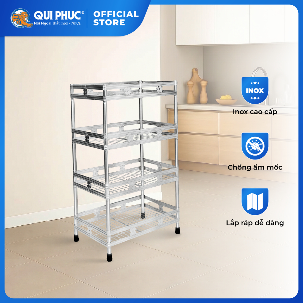 [HỎA TỐC] Kệ inox đa năng Win La QUI PHÚC, inox 201, chắc chắn, tiện lợi, lắp ráp dễ dàng