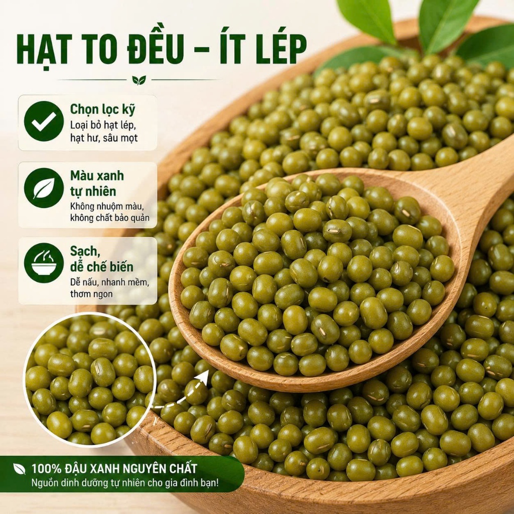 Đậu Xanh Nguyên Hạt Hạt Đều Ít Lép Nấu Chè Làm Sữa Hạt Giá Đỗ