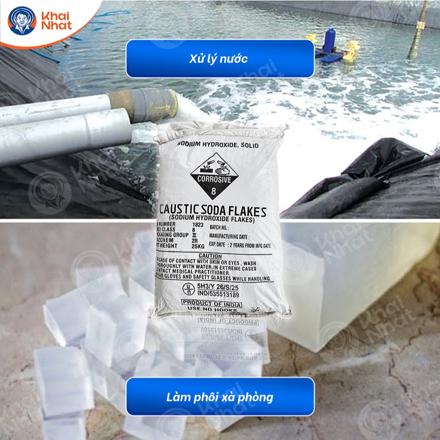Xút vảy NaOH 99% (25kg/bao) -  Làm phôi xà phòng, Mỹ Phẩm, Thông tắc cống