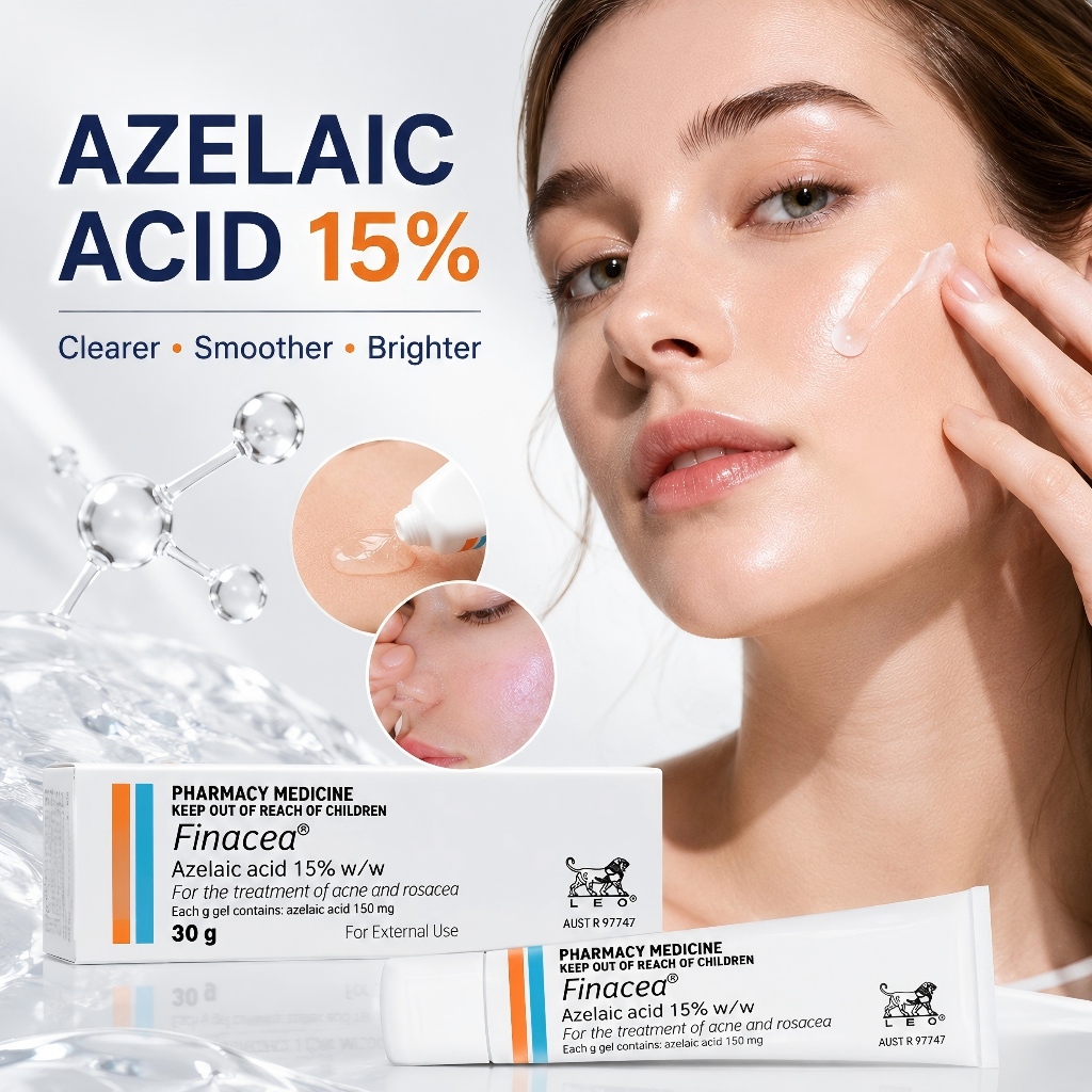 Kem Finacea 15% Axit Azelaic (30g): hỗ trợ cải thiện mụn, mụn ẩn, da đỏ và vết thâm sau mụn