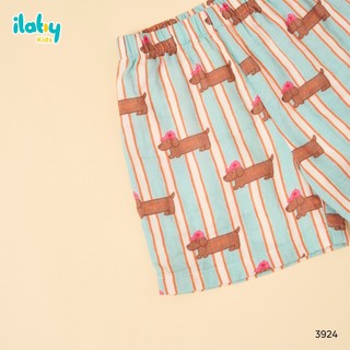 Đồ bộ mặc nhà bé trai ILABY HCM chất liệu cotton co dãn họa tiết cún tinh nghịch size 9-40kg [3924]