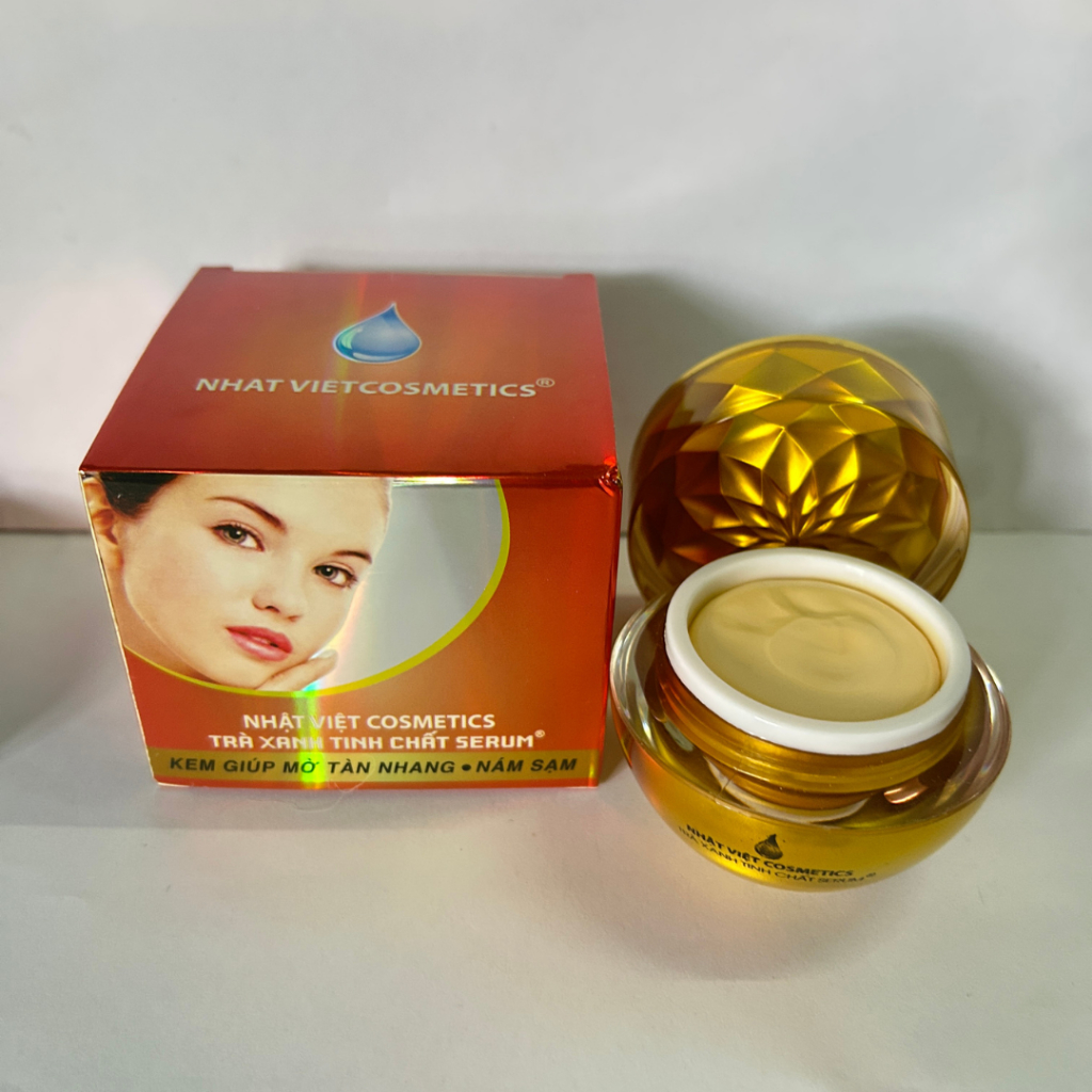 Kem Trà Xanh Cám Gạo Nhật Việt 15g Đỏ - Hỗ Trợ Mờ Nám Tàn Nhang, Da Đều Màu