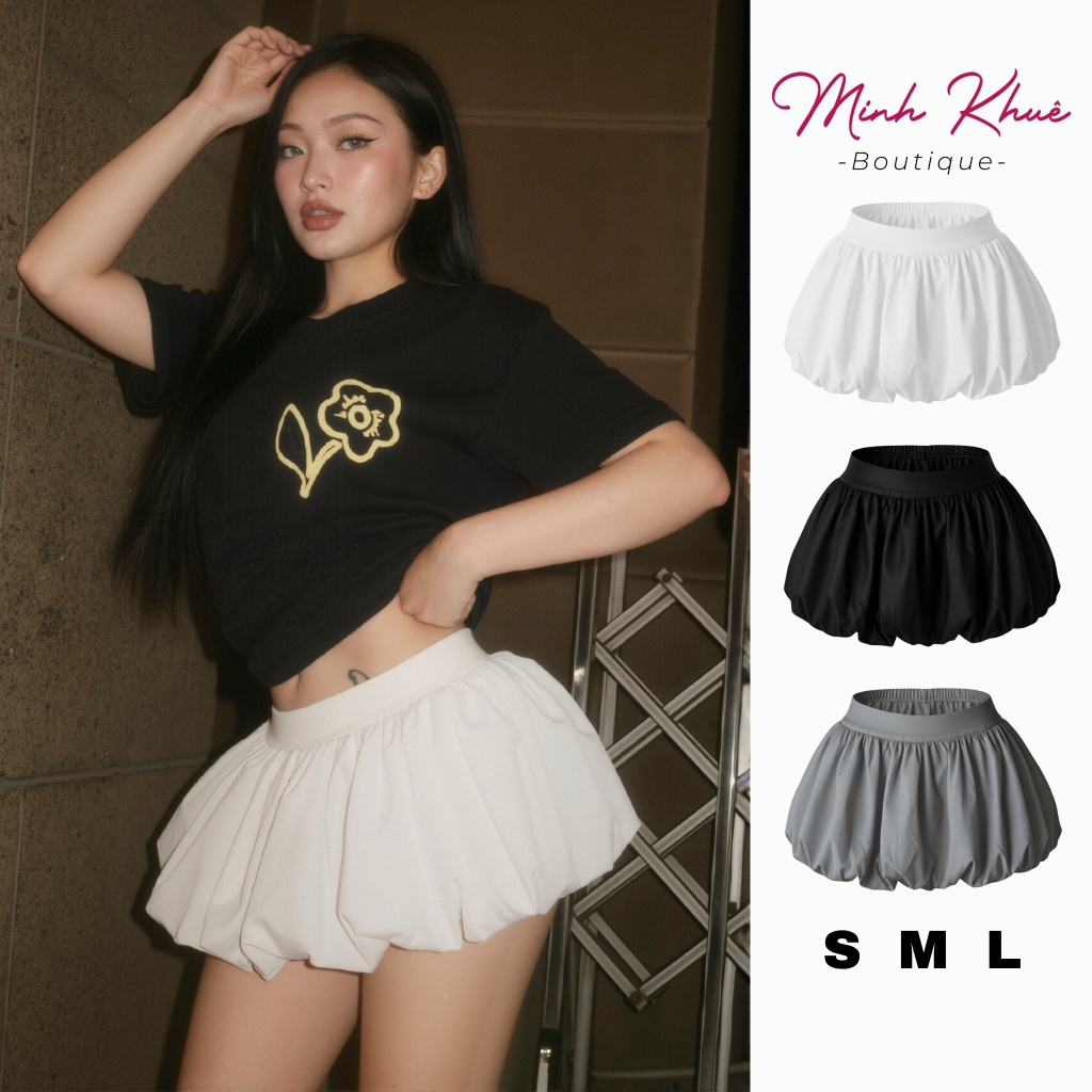 [Mở Bán] Chân Váy Bí Phồng Thun Kate Có Lót Trong Lưng Thun CV01 Form Xinh Trendy Phong Cách Hàn Quốc Minh Khuê Boutique