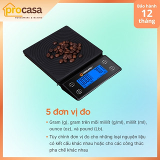 Cân điện tử nhà bếp Uniblend DC-5000 - có hẹn giờ [5 đơn vị đo - cân 0.1g - 5000g]