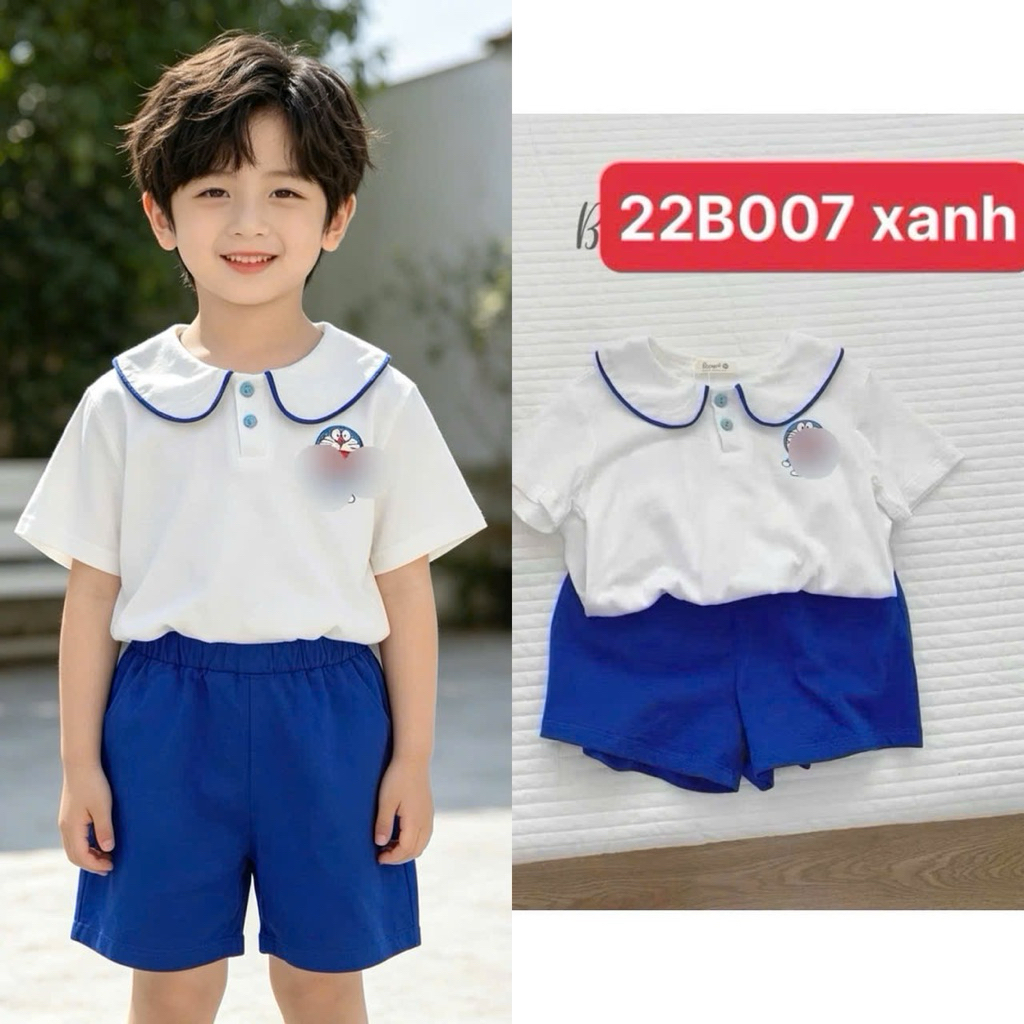 Set đồ bé trai Beemo cộc tay mặc hè, áo quần cotton co giãn mềm mại, mặc thoải mái, size 9-23kg (80-130)