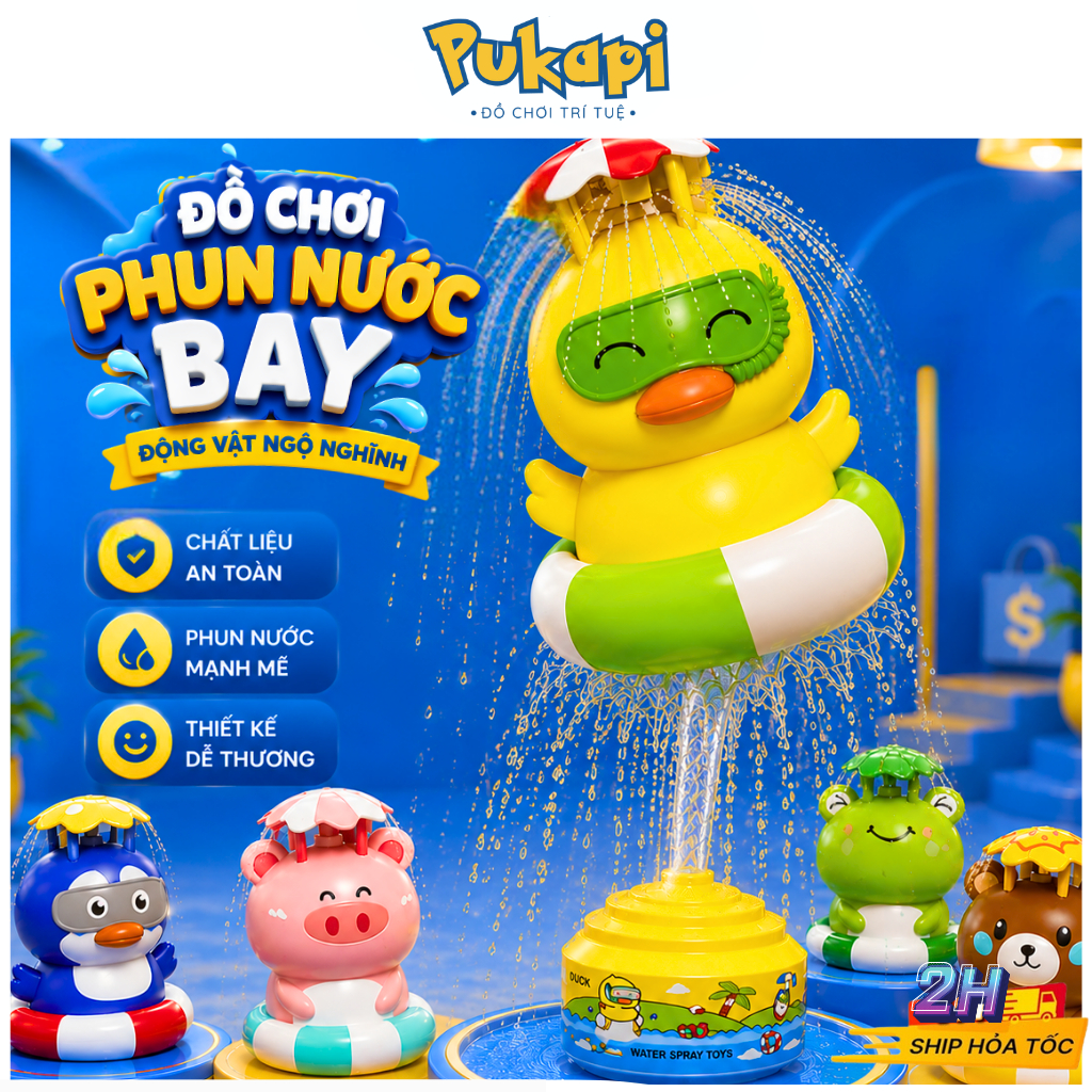 Đồ Chơi Phun Nước Tên Lửa Bay Và Xoay Trò Chơi Bơm Nước Bay Ngoài Trời Nhà Tắm Mùa Hè Xoay 360°-Đồ Chơi Cho Bé PUKAPI