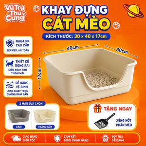 Khay Vệ Sinh Cho Mèo Có Thành Cao Chống Văng Cát (Đơn Sắc)