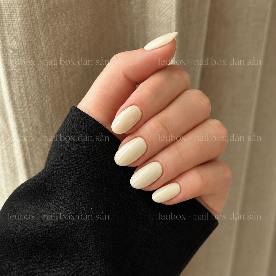 [T01] Móng tay giả fom tròn ngắn, nail trơn màu vàng pastel FREE KEO DÁN dễ dàng dùng tại nhà