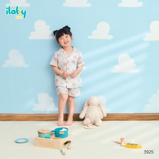 Bộ đồ mặc nhà cho bé ILABY HCM bộ pijama Cotton cao cấp họa tiết gấu dễ thương size 9-40kg [3925]