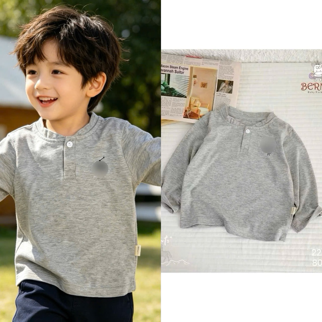 Áo thun dài tay bé trai nhiều mẫu Bernie Beemo size 80–130 (9–24kg) cotton mềm
