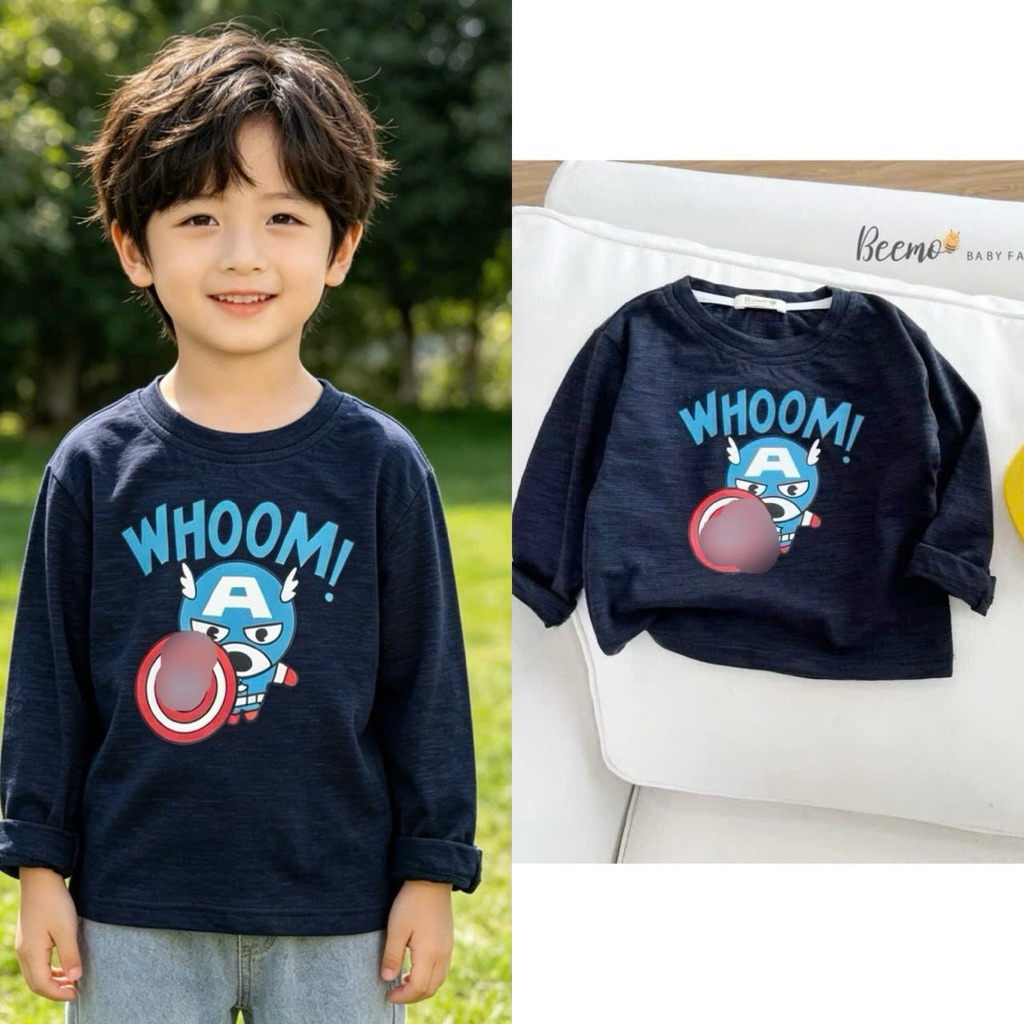 Áo thun dài tay bé trai nhiều mẫu Bernie Beemo size 80–130 (9–24kg) cotton mềm