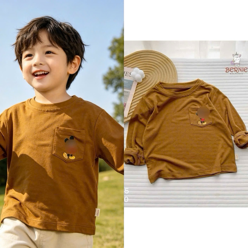 Áo thun dài tay bé trai nhiều mẫu Bernie Beemo size 80–130 (9–24kg) cotton mềm
