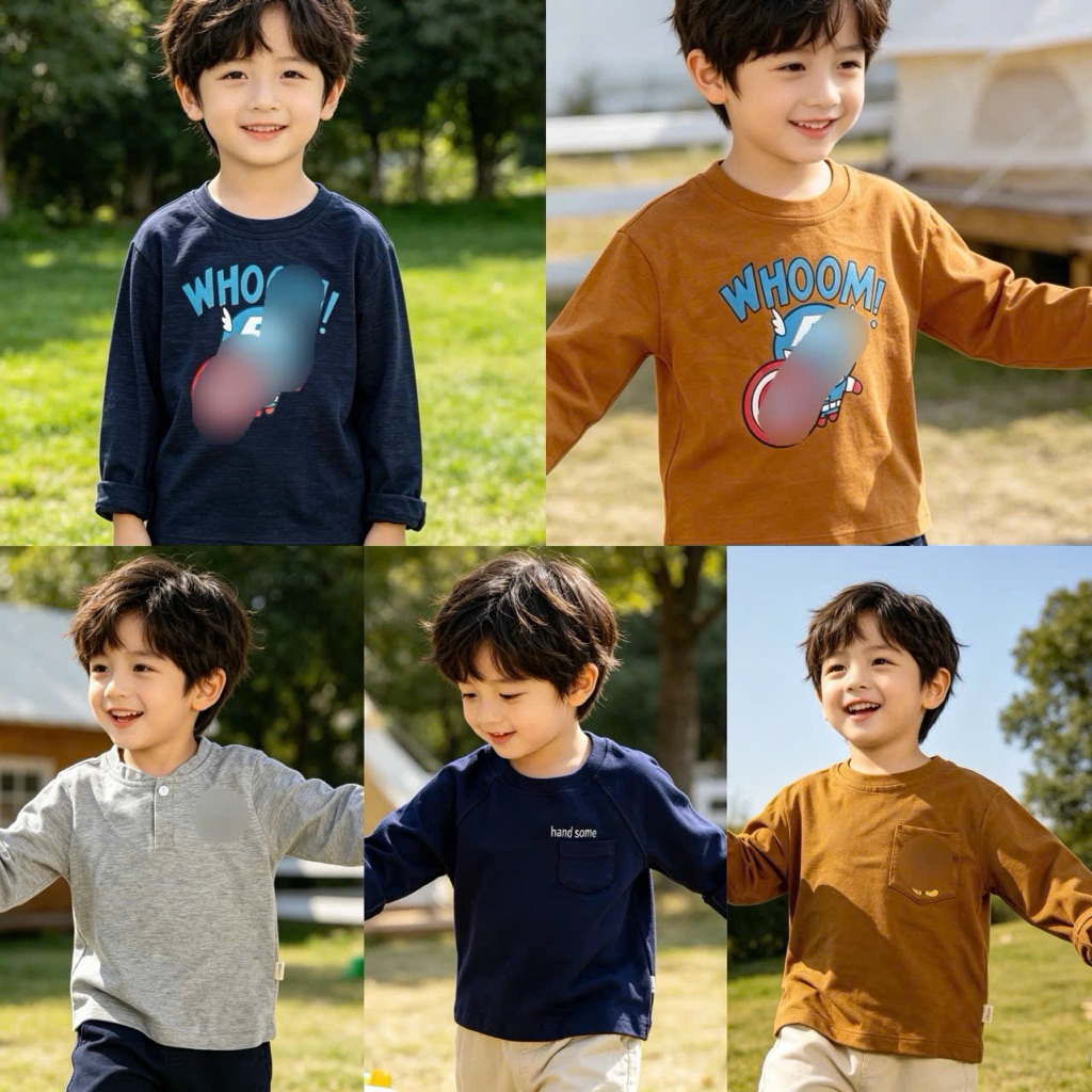 Áo thun dài tay bé trai nhiều mẫu Bernie Beemo size 80–130 (9–24kg) cotton mềm