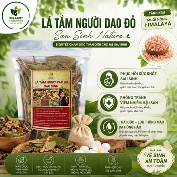 Lá Tắm Người Dao Đỏ Sau Sinh Nature - Tặng kèm Muối Hồng Himalaya