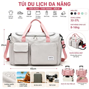 Túi du lịch sức chứa lớn,túi du lịch/đi công tác ngắn ngày dày dặn,chống thấm nước và chống mài mòn,tách biệt ướt và khô