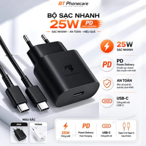 Bộ Sạc Nhanh 25W USB-C Củ Sạc + Cáp Type-C Hỗ Trợ Chuẩn PD Fast Charging