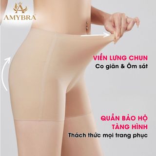 Quần Lót Nữ Boxer Su Liền Mạch – Quần Mặc Váy Không Đường May, Không Viền Định Hình Eo AMYBRA V6897