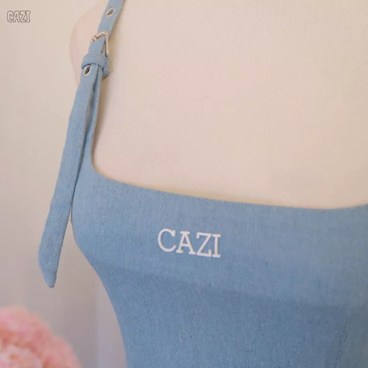 Váy 2 dây dáng xòe Cazi Luna Dress váy ôm body chân váy xếp ly ngắn