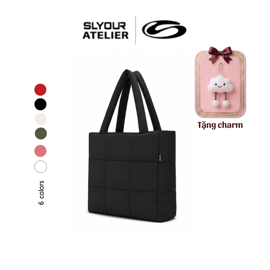 [ Tặng Charm ] Túi TOTE V1 – Túi Đeo Chéo Trần Bông Unisex SLYOUR Nam Nữ, Túi Chống Sốc Kháng Nước (TTV1)