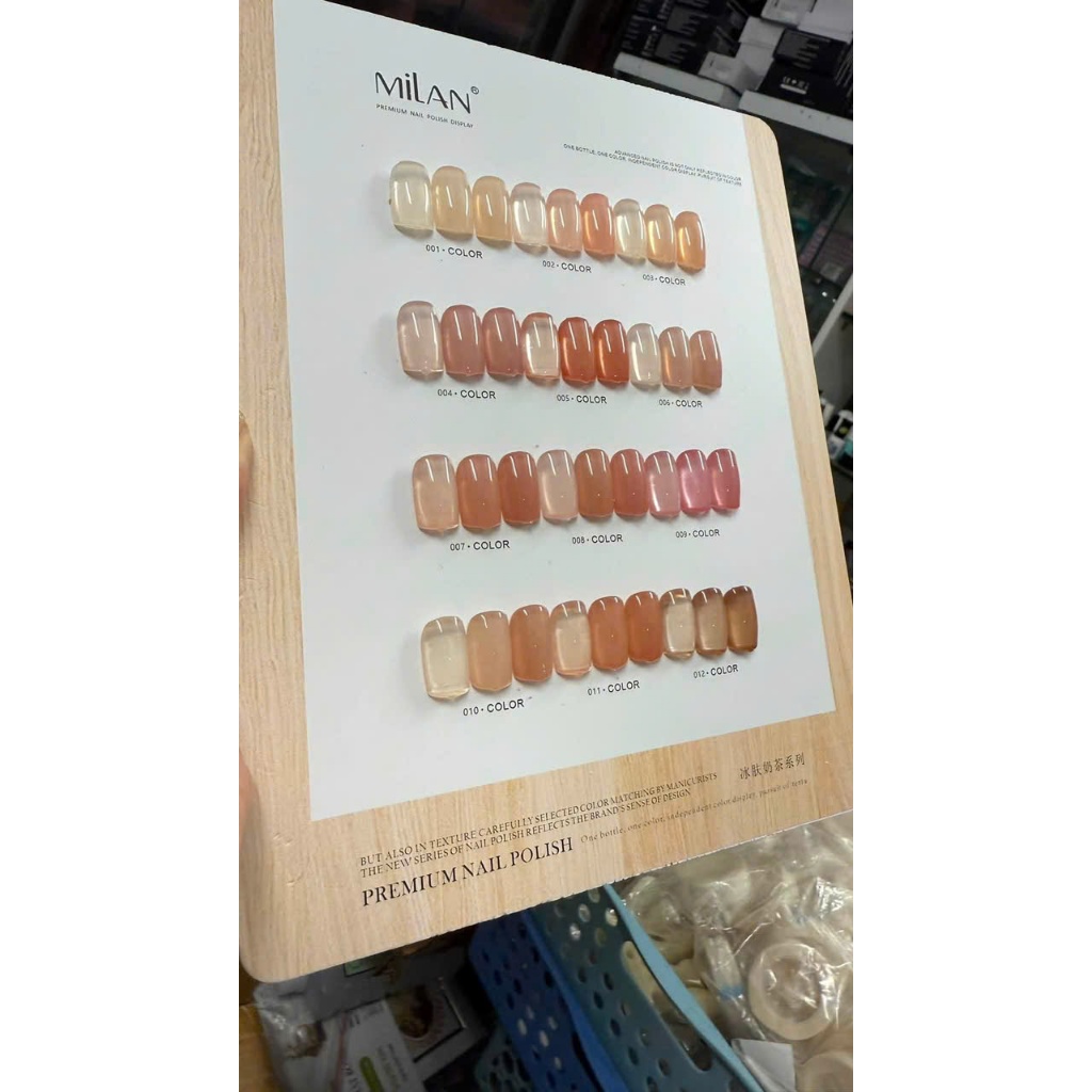 Sét Thạch MiLan 12 Màu Tặng Bảng Màu Gel Thạch Sữa Trong Veo Nịnh Da Sơn Gel Nail UV LED Độ Bóng Cao