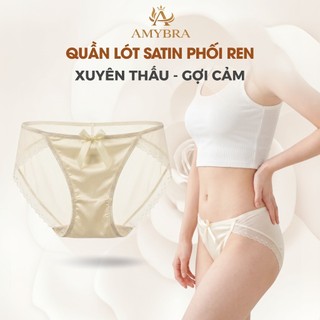 Quần Lót Nữ Ren Mềm Thoáng Mát – Quần Chip Nữ Cạp Vừa Không Viền Co Giãn Tốt AMYBRA L8836