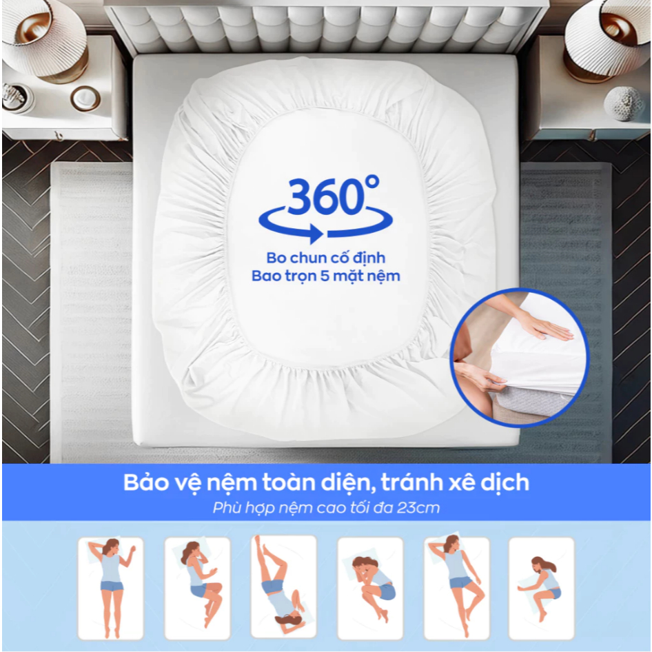[QUÀ TẶNG] Ga chống thấm Sumi - Bảo vệ đệm <25cm
