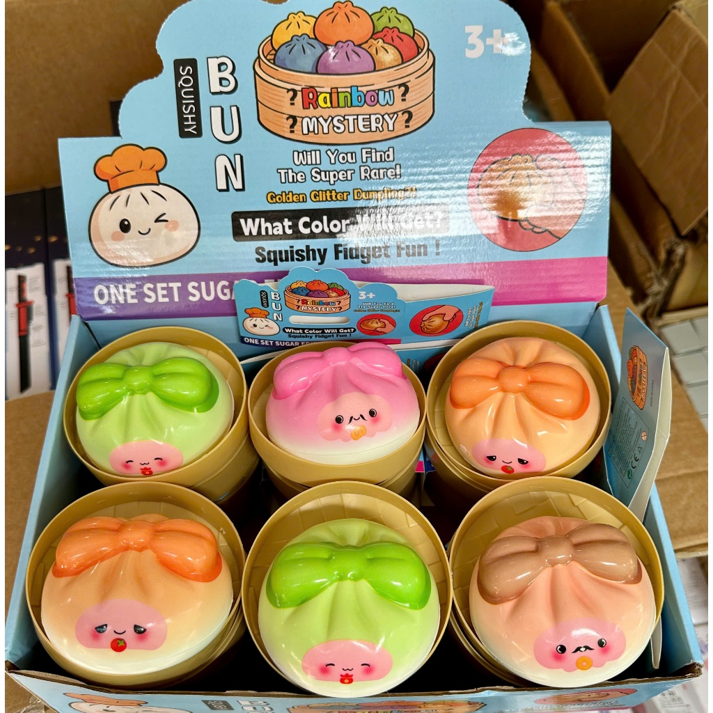 Bánh Bao Squishy Mochi Siêu Mềm Đàn Hồi Chậm Trong Hộp – Đồ Chơi Giảm Stress Trang Trí Bàn Học