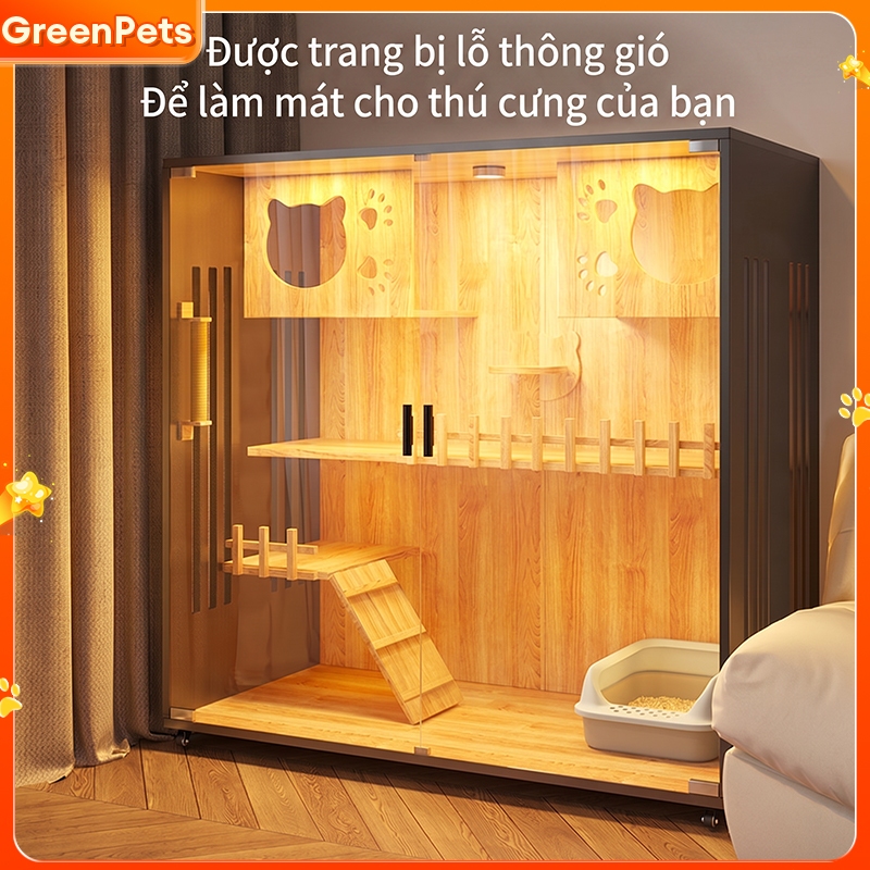 Tủ Nhà Mèo Biệt Thự Cỡ Lớn Nhiều Tầng Không Gian Rộng Rãi Vui Chơi Thoải Mái Cho Nhiều Mèo