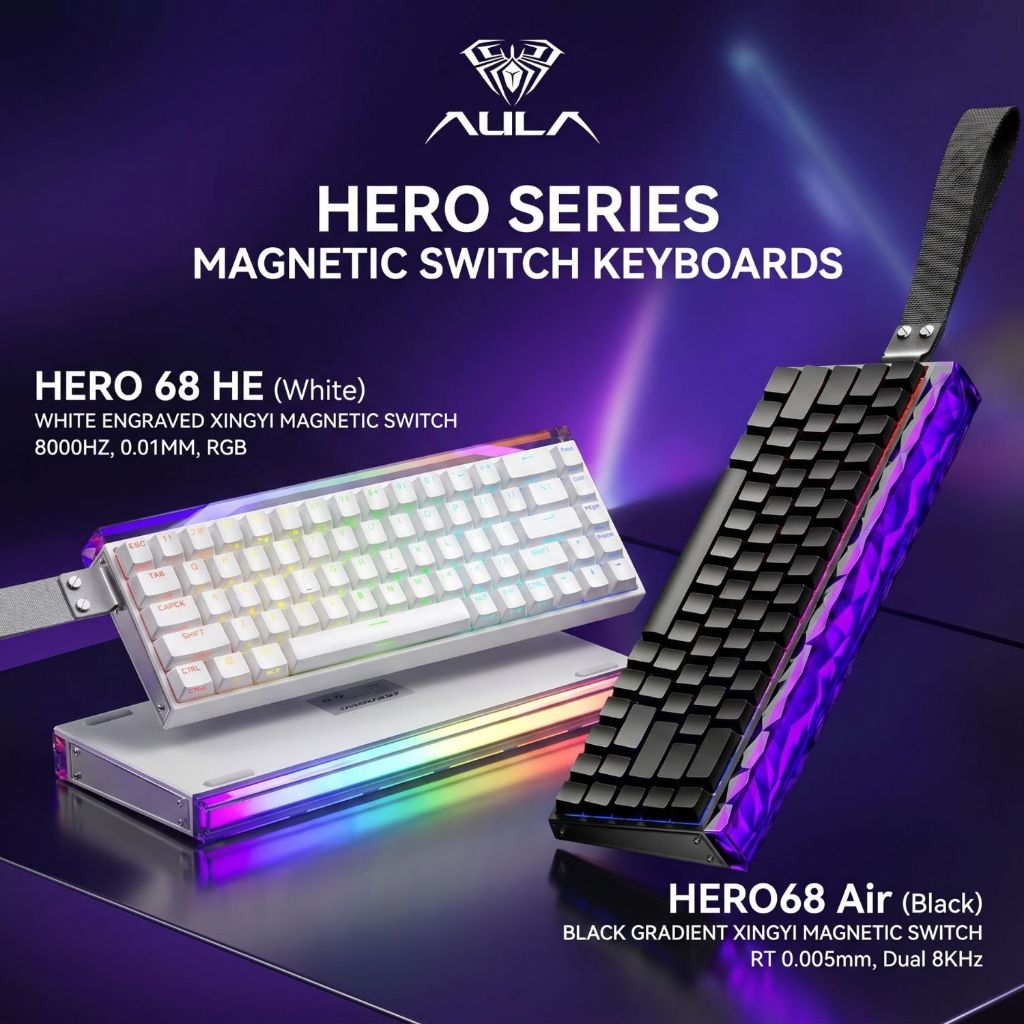 Bàn Phím Cơ Gaming HE AULA HERO68 Rapid Trigger 8k Polling Rate RT 0 ...
