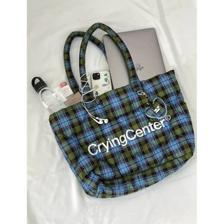 Sẵn - Túi Crying center chần bông họa tiết kẻ ô (Quilted Plaid Tote Bag) - Sẵn Hoả Tốc